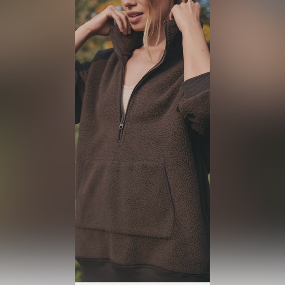 ANTHROPOLOGIE Chocolate Pilcro Half-Zip Pullover Sweatshirt - Picture 3 of 13